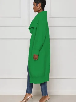 Knit Long Sleeve Solid Bodycon Cardigan