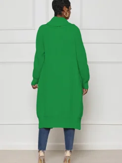 Knit Long Sleeve Solid Bodycon Cardigan