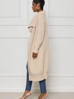 Knit Long Sleeve Solid Bodycon Cardigan