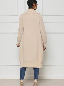 Knit Long Sleeve Solid Bodycon Cardigan