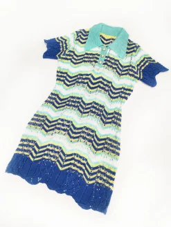 Knit Short Sleeve Color Block Mini Dress