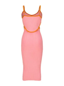 Knit Sleeveless Backless Midi Dress