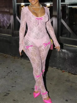 Lace Bowknot Jumpsuit