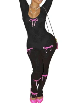 Lace Bowknot Jumpsuit