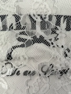 Lace Trim Letter Print Top Pleated Skirt Set