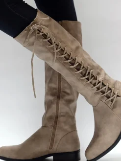 Lace-Up Zip Riding Boots