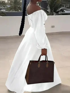 Lantern Sleeve Plus Size Two-Piece Set