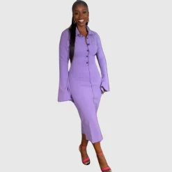 Lapel Bodycon Maxi Dress