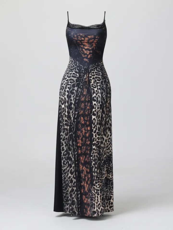 Leopard Lace Patchwork Dress