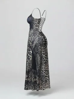 Leopard Lace Patchwork Dress