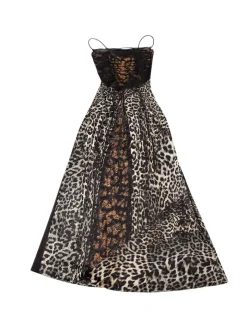 Leopard Lace Patchwork Dress