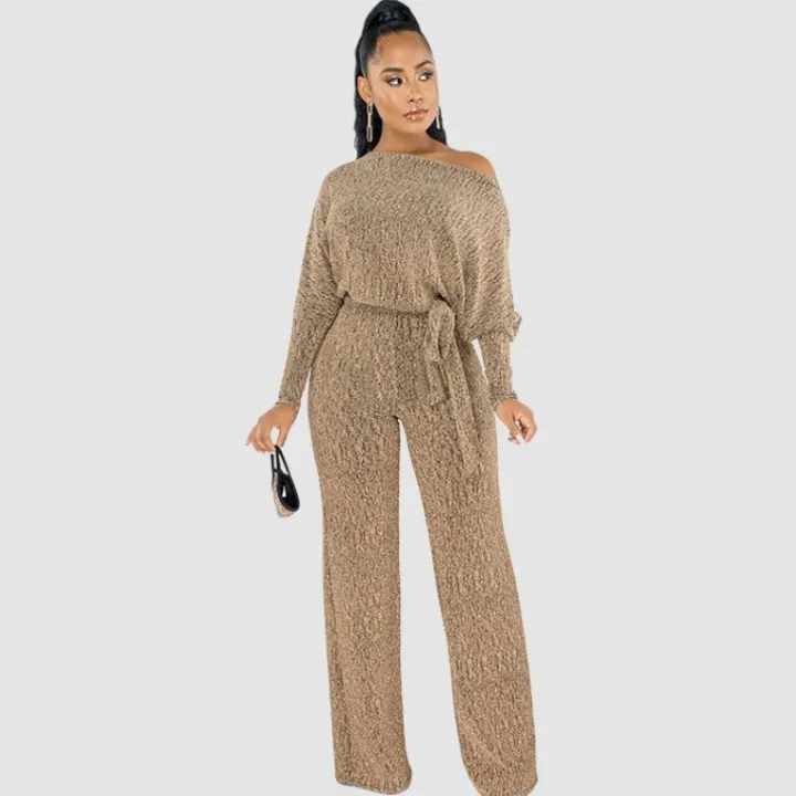 Leopard Printed Off-shoulder Jumpsuit