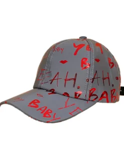 Letter Print Reflective Baseball Caps
