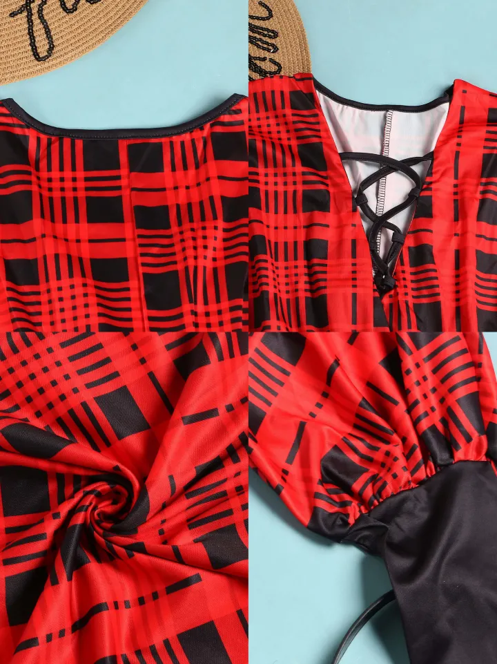 Long Lantern Sleeve Printed Midi Dress