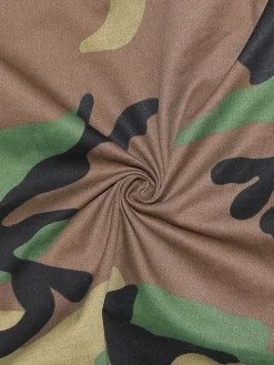 Long Sleeve Camouflage Printed Button Jacket