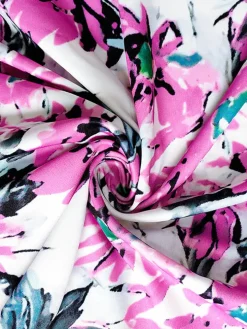 Long Sleeve Floral Print Patchwork Mini Dress