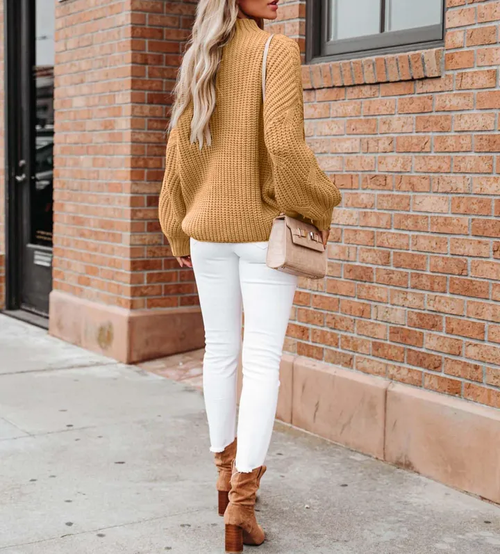 Long Sleeve Knit Solid Pullover