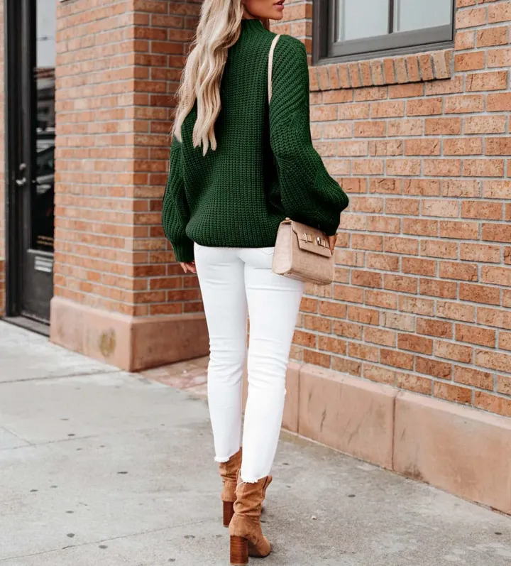 Long Sleeve Knit Solid Pullover