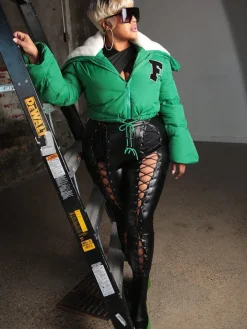 Long Sleeve Letter Print Short Jacket