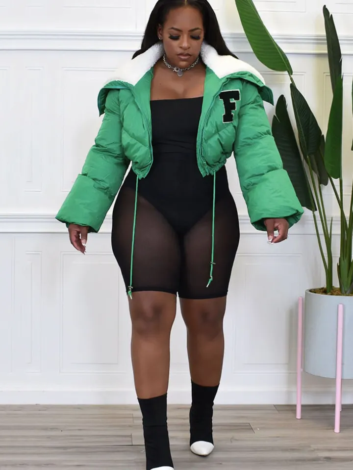 Long Sleeve Letter Print Short Jacket