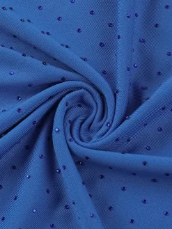 Long Sleeve Mesh Rhinestone Dress