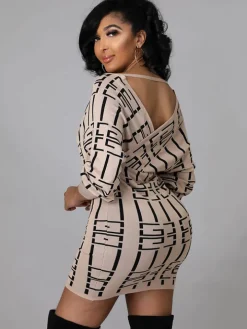 Long Sleeve Off Shoulder Mini Dress