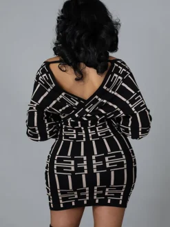 Long Sleeve Off Shoulder Mini Dress