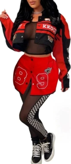 Long Sleeve Pattern Embroidery Jacket Detachable