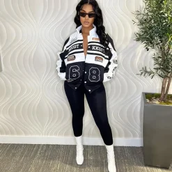 Long Sleeve Pattern Embroidery Jacket Detachable