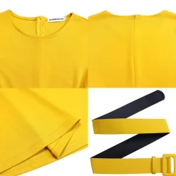 Long Sleeve Round Neck Ruched Midi Dress