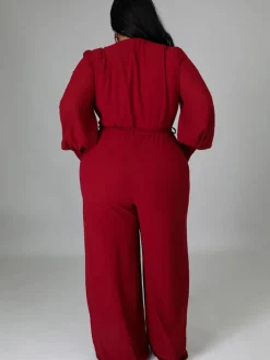 Long Sleeve Solid Bodycon Wide Leg Jumpsuit