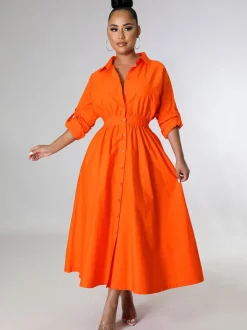 Long Sleeve Solid Color Bodycon Maxi Dress