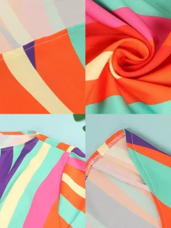 Long Sleeve Striped Bodycon Midi Dress