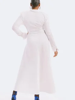 Long Sleeve V Neck Ruched Split Top