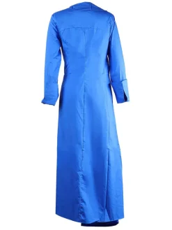 Long Sleeve V Neck Ruched Split Top