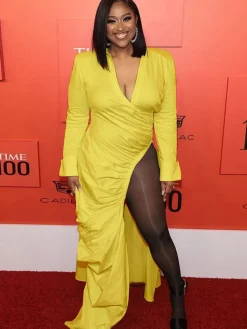 Long Sleeve V Neck Ruched Split Top