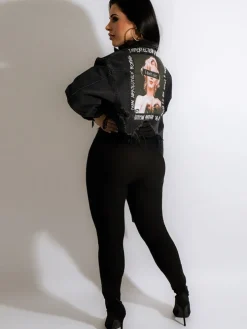 Long Sleeves Lapel Denim Jacket