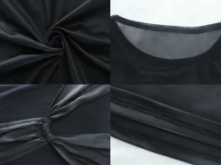 Long Sleeves Mesh Patchwork Maxi Dress