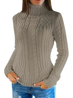 Long Sleeves Turtleneck Knit Sweaters