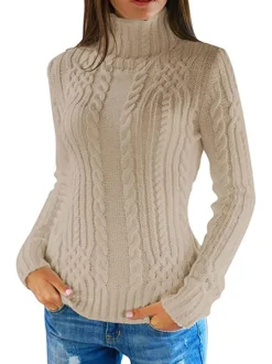 Long Sleeves Turtleneck Knit Sweaters