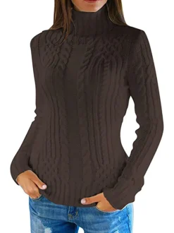 Long Sleeves Turtleneck Knit Sweaters