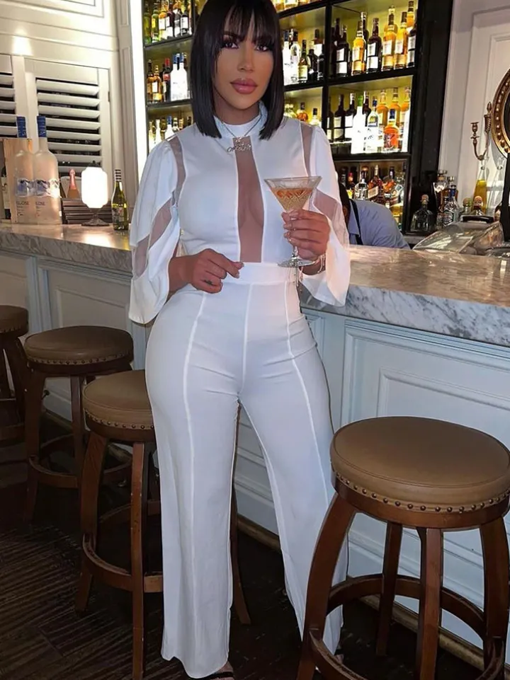 Mesh Patchwork Half Sleeve Bodycon Jumpsuit