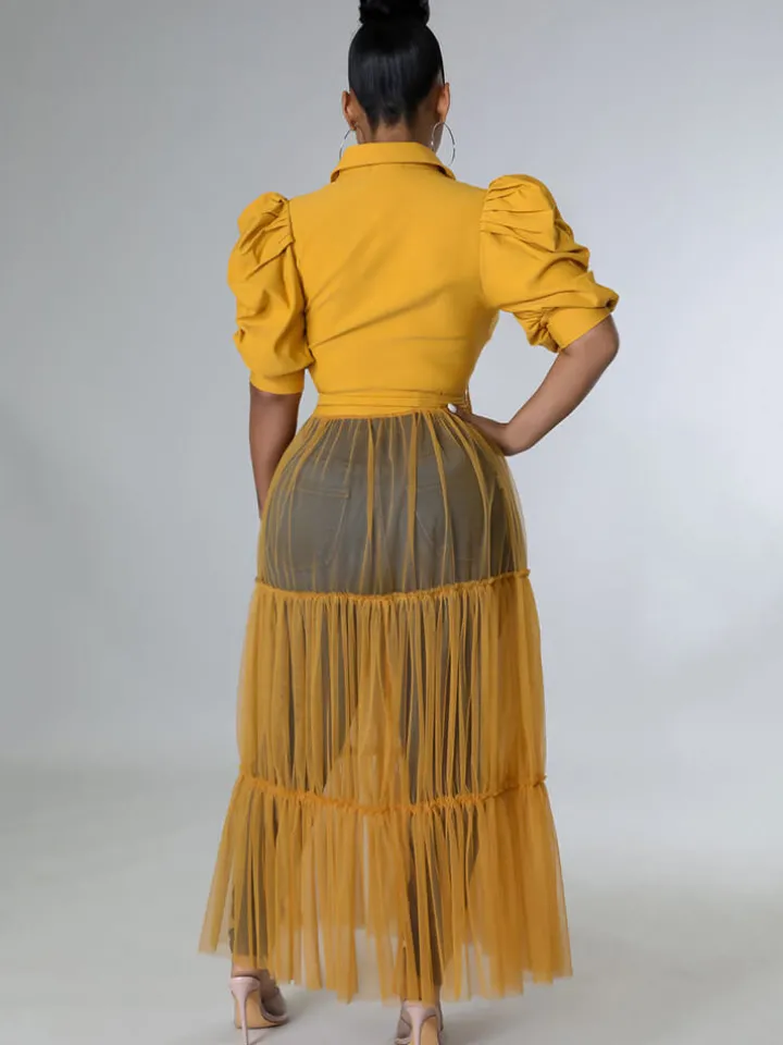 Mesh Patchwork Short Sleeve V Neck Top