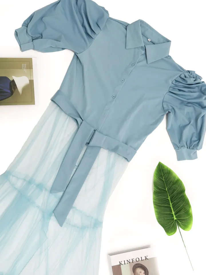 Mesh Patchwork Short Sleeve V Neck Top