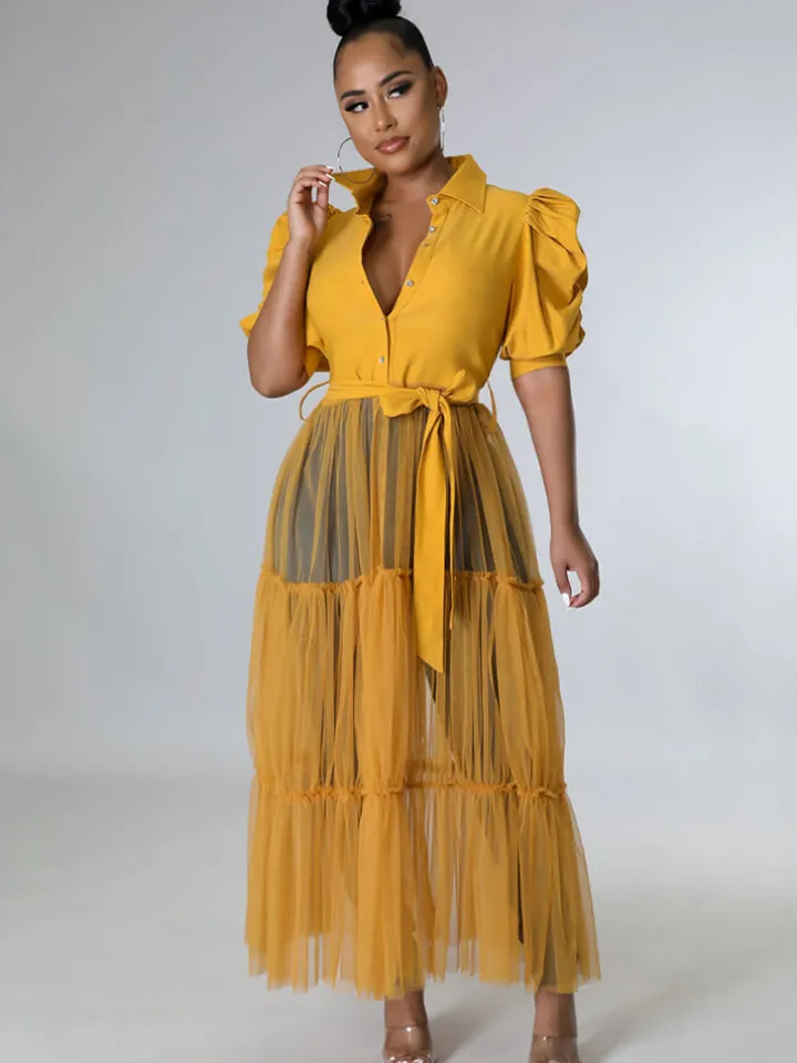 Mesh Patchwork Short Sleeve V Neck Top