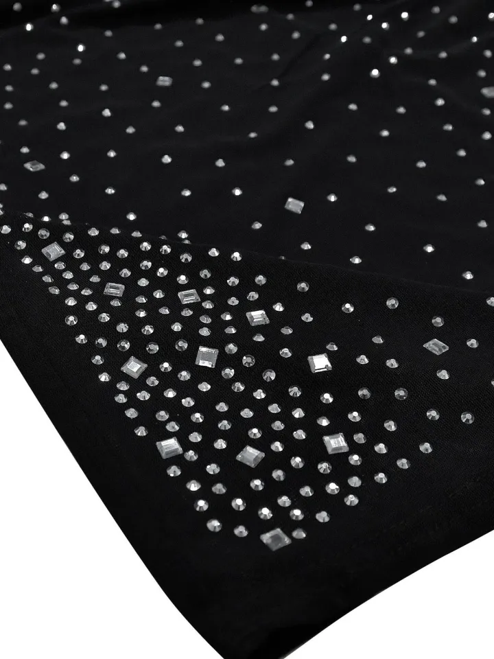 Mesh Rhinestone Sleeveless Maxi Dress