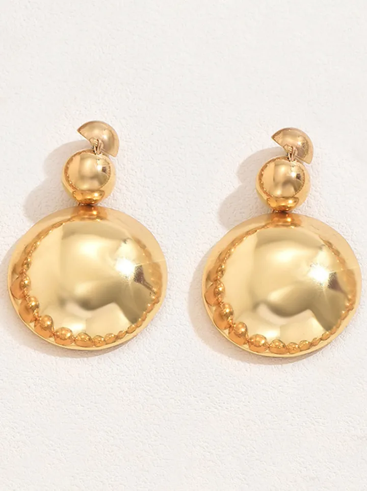 Metal Beaded Necklace Earrings Jewelry Set