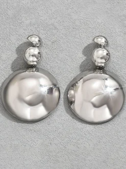 Metal Beaded Necklace Earrings Jewelry Set