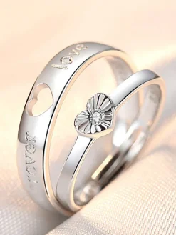 Minimalist Couple Plain Rings