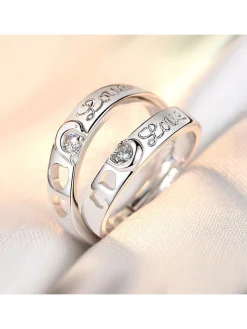 Minimalist Couple Plain Rings